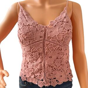 Ambiance Dusty Rose Crochet Lace Camisole